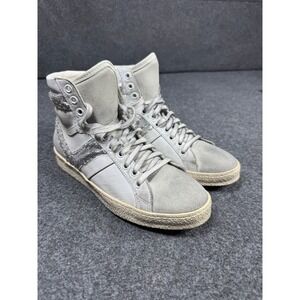 IRO Caleen Sequin High Top Sneakers Womens Size 38 Gray Leather Suede Glitter‎